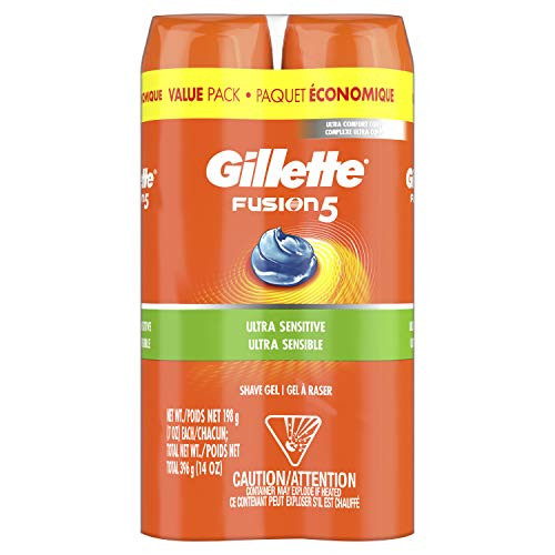 Gillette Fusion Ultra Sensitive Hydra Gel Mens Shave Gel Twin Pack  14 Oz  2 Pack