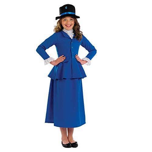 Girls Victorian Magic Nanny Costume Kids Historical Victorians Dress Outfit - Large Girls Victorian Magic Nanny Costume Kids Historical Victorians Dress Outfit - Large