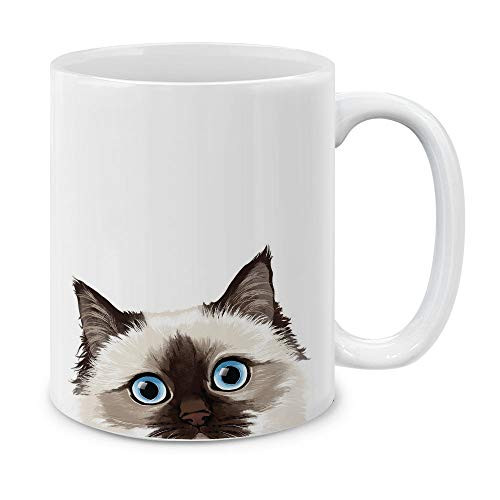 MUGBREW Chocolate Point Birman Cat Ceramic Coffee Mug Tea Cup  11 OZ