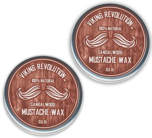 Mustache Wax 2 Pack - Beard and Moustache Wax for Men - Strong Hold Helps Train Tame and Style -Sandalwood  2 pack-