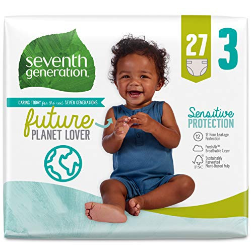 Seventh Generation Baby Diapers  Sensitive Protection  Size 3  27 Count
