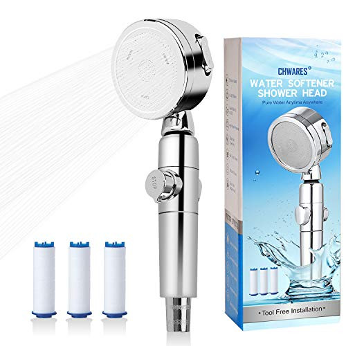 High Pressure handheld Shower Head with ON OFF Switch  3 Spray Settings Handheld Shower Head with Replacement Filters  Hard Water Softener Shower Head