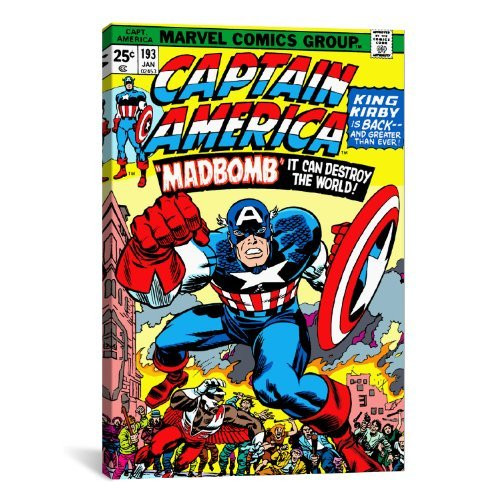 iCanvasART Marvel Comic Book Captain America Issue Cover No.193 Canvas Art Print, 18 by 12-Inch