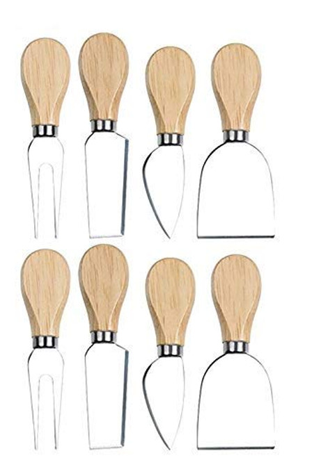 GLE2016 8 PCS Set Cheese Knives with Wood Handle Stainless Steel Cheese Slicer Cheese Cutter includeMini Knife Butter Knife Spatula and Fork Gifts GLE2016 8 PCS Set Cheese Knives with Wood Handle Stainless Steel Cheese Slicer Cheese Cutter includeMini Knife Butter Knife Spatula and Fork Gifts
