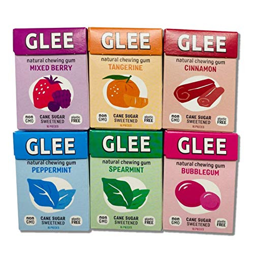 Glee All Natural Chewing Gum - Variety 12 Pack of Non GMO Project Verified Eco Friendly Gum With No Aspartame and No Artificial Flavors