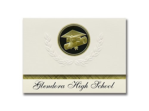 Signature Announcements Glendora High School -Glendora  CA- Graduation Announcements  Presidential style  Basic package of 25 Cap and Diploma Seal- Blac