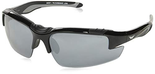 Global Vision Ninja Safety Sunglasses Gloss Black Frames Flash Mirror Lenses ANSI Z87-1-