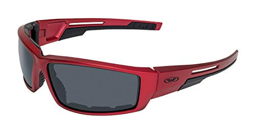 Global Vision Eyewear Sly RED MET SM Sly Motorcycle Sunglasses Smoke Lens Metallic Frame Red Global Vision Eyewear Sly RED MET SM Sly Motorcycle Sunglasses Smoke Lens Metallic Frame Red