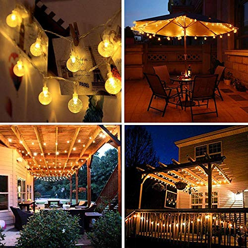 XWCHUY Battery Operated String Lights Warm White 33Ft 80 Led Bulb Fairy Lights with Remote for Indoor Outdoor Patio Christmas Decorative Lights