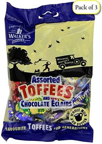 Walkers Assorted Toffees and Chocolate Eclairs  5-29-Ounce Bags -Pack of 3-