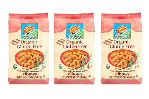 Bionaturae Elbows Organic Gluten Free Pasta - Non-GMO - Kosher - USDA Certified Organic - Made in Italy - 12 oz -3 Pack-