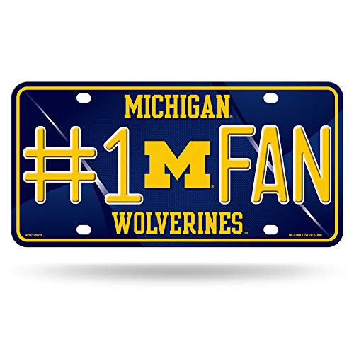 NCAA Rico Industries 1 Fan Metal License Plate Tag  Michigan Wolverines