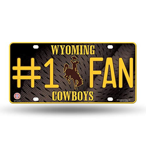 NCAA Rico Industries 1 Fan Metal License Plate Tag  Wyoming Cowboys