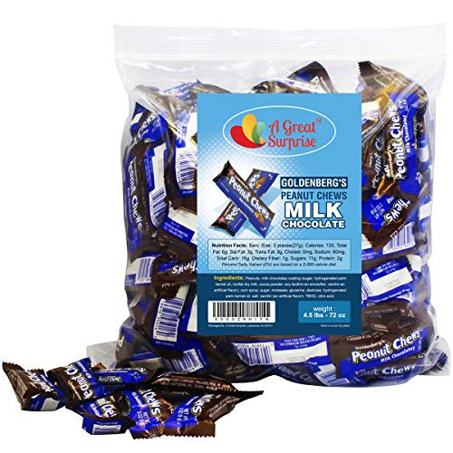 Goldenbergs Peanut Chews  Peanut Chews Milk Chocolate  Blue Candy - Bulk Candy  4-5LBs