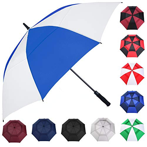 MRTLLOA Automatic Open Golf Umbrella  62-68 Inch Extra-Large Oversized Double Canopy Vented Windproof Waterproof Stick Rain Golf Umbrellas for Men and