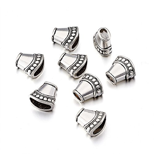 Pandahall 20pcs Tibetan Style Bead Caps Tassel End Cap Antique Silver Jewelry Making 15-5x16x9mm Hole 4mm