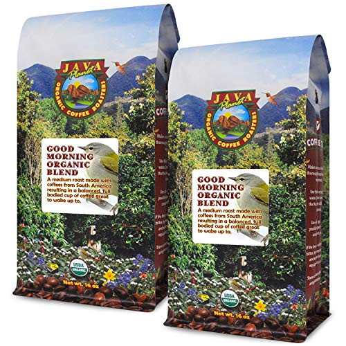 Java Planet  Organic Coffee Beans  Good Morning Blend  Gourmet Medium Roast of Arabica Whole Bean Coffees  Certified Organic  Shade Grown at High Alti
