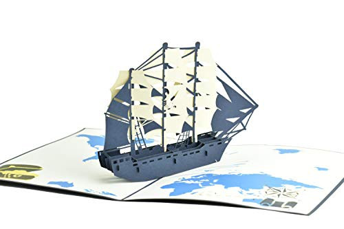 Pirate Boat 3D Pop-up Greeting Card for Birthday  Graduation  Congratulations  Retirement  Celebration  Any Occasion