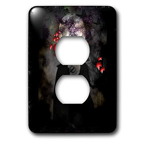 3dRose lsp-21484-6 Gothic Romance Dark Art Gothic Art Gothic Gothic Couple Romance Romantic Wedding Love Full Moon 2-Plug Outlet Cover