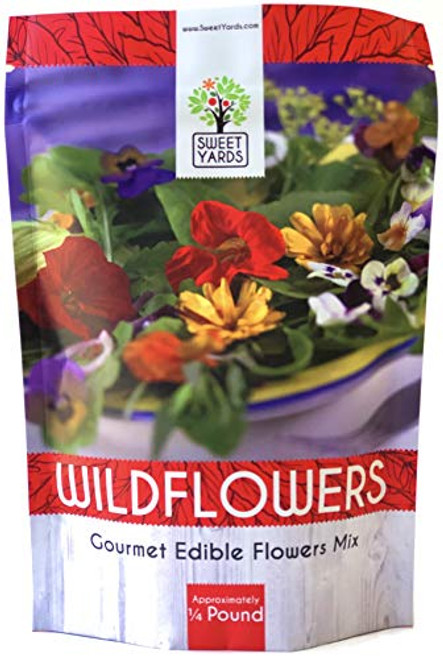 Wildflower Seeds Edible Flowers Mix - Bulk 1-4 Pound Bag Over 30 000 Open Pollinated Annual and Perennial Seeds