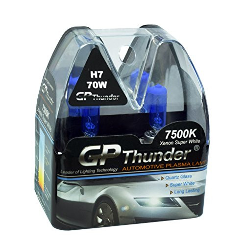 GP Thunder GP75-H7 Super White H7 12V 70W Halogen Xenon Bulb with Quartz Glass -High Wattage 7500K 2 Bulbs-