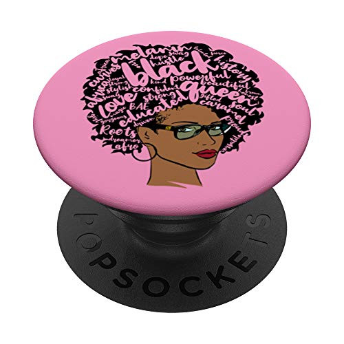 Afro Word Art BAE Proud Woman Gift Black History Month Mom PopSockets Grip and Stand for Phones and Tablets