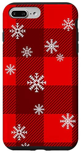 iPhone 7 Plus-8 Plus Christmas Phone Case Red Christmas Plaid Snowflake Case