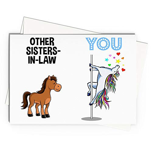 Sister in law Greeting Card Handmade Blank Funny Gifts For Birthday Best Present Idea Ever Unicorn Sister-In-Law Wedding Gift P-79U Sister in law Greeting Card Handmade Blank Funny Gifts For Birthday Best Present Idea Ever Unicorn Sister-In-Law Wedding Gift P-79U