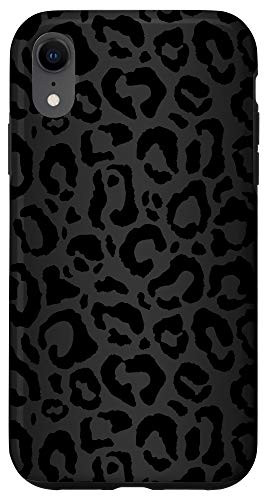 iPhone XR Black Leopard Print Phone Case Black Cheetah Pattern Case