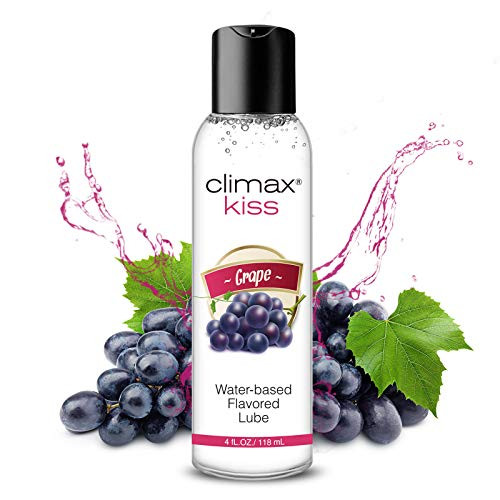Climax Water Based Grape Flavored Natural Lube  4oz Kissable Non Sticky Slippery Lubricant for Men Women Couples  Travel Size