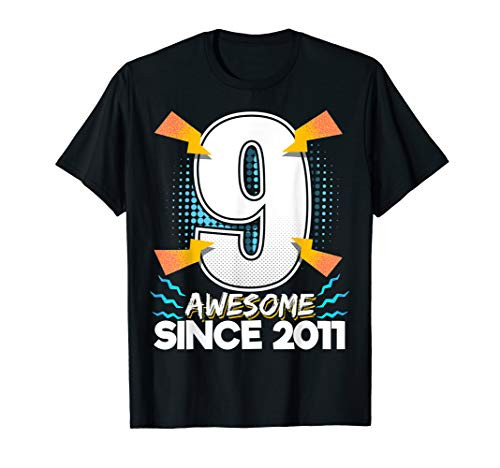 Awesome Since 2011 9th Birthday Party 9 Year Old Gift Boys T-Shirt