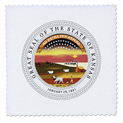 3dRose qs-55437-1 Great State Seal of Kansas PD-US Quilt Square 10 by 10-Inch 3dRose qs-55437-1 Great State Seal of Kansas PD-US Quilt Square 10 by 10-Inch