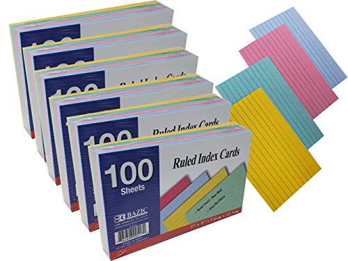 Ruled Index Cards  Assorted Neon Colors  3x5-Inch  600-Count Flash Cards