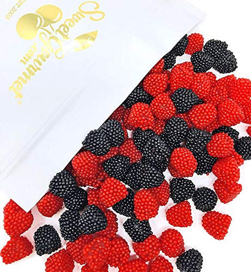 Haribo Black and Red Raspberry Gummi - Agar-Agar - Berry Gummy Candy Bulk - 3 pounds