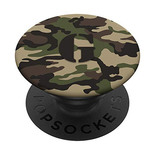 Green Brown Camouflage Monogram Camo Initial Letter G PopSockets PopGrip Swappable Grip for Phones and Tablets Green Brown Camouflage Monogram Camo Initial Letter G PopSockets PopGrip Swappable Grip for Phones and Tablets