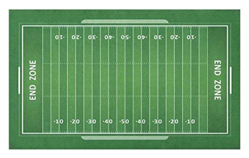 Lunarable Football Doormat  Field of The Game Strategy Tactics End Zone Touchdown Sports Competition Theme  Decorative Polyester Floor Mat with Non-Sk