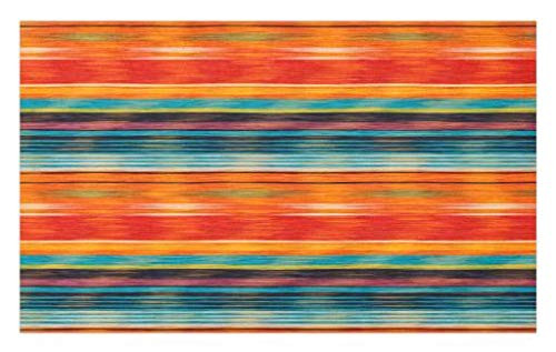 Lunarable Mexican Doormat  Abstract Vibrant Vintage Aztec Motif Gradient Blurred Lines Ecuador Crafts Image  Decorative Polyester Floor Mat with Non-S