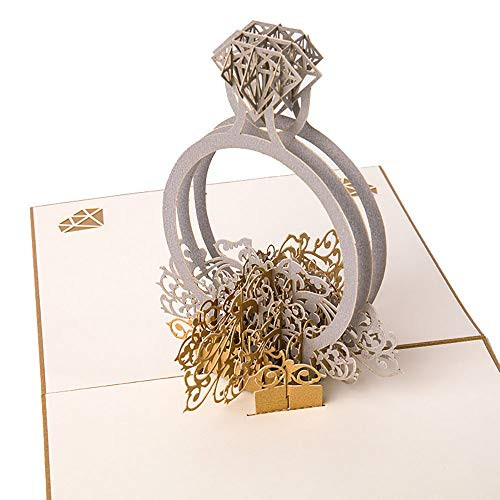 3D Pop Up Card Proposal Ring Engagement Anniversary Valentines Day Congrats Greeting Cards Gifts For Her  Him  Couple  Wife  Husband  Girlfriend  Boyf