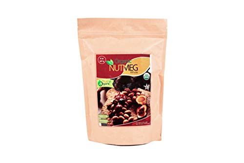 True Organic Ceylon Nutmeg Whole 08 Oz - USDA Certified   Pure Ceylon Premium Quality