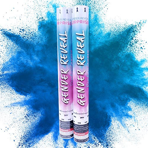 Gender Reveal Surprise- 18 Inch Gender Reveal Powder Cannons Bundle -2 Blue-- Pink and Blue Powder Dispenser- 8 Free Gender Reveal Party Balloons Gender Reveal Surprise- 18 Inch Gender Reveal Powder Cannons Bundle -2 Blue-- Pink and Blue Powder Dispenser- 8 Free Gender Reveal Party Balloons