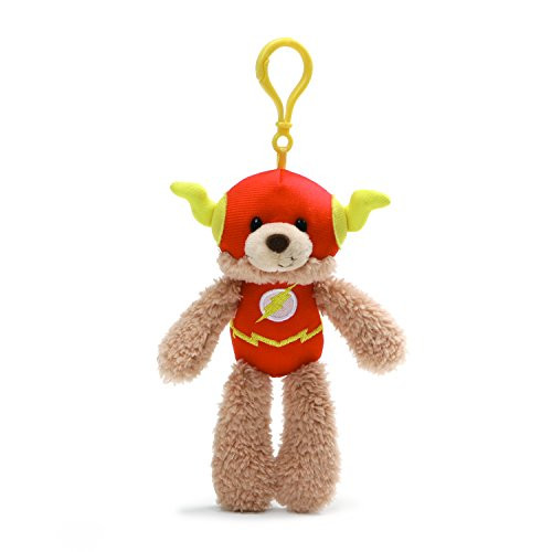 Gund DC Comics Fuzzy Flash Plush Backpack Clip  6-5   Brown
