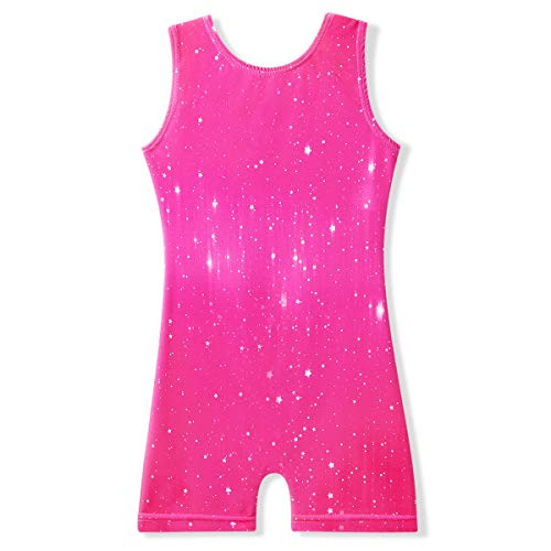 MYQFF Pink Leotard Girls Gymnastics Dancing Skating Swimming Tumbling Practicing Exercise Outfits Biketards Unitards Bodysuit 5t 6t 5-6