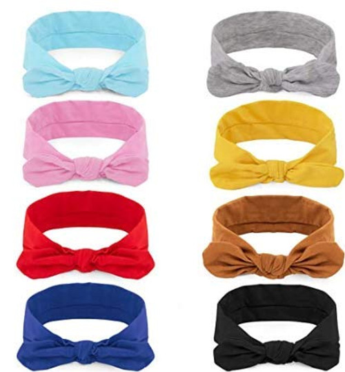 habibee 8 Pcs Headbands for Women Elastic Headbands Boho Knot Turban Hairband Fashion Retro Hair Accessories