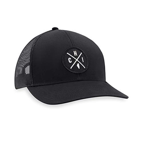 CHI Hat Chicago Trucker Hat Baseball Cap Snapback Golf Hat -Black- CHI Hat Chicago Trucker Hat Baseball Cap Snapback Golf Hat -Black-