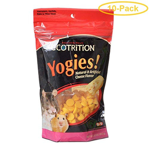eCOTRITION Yogies Hamster  Gerbil and Rat Treat - Cheese Flavor 3-5 oz - Pack of 10