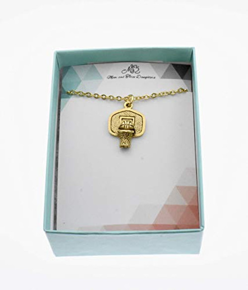 Basketball Necklace- Basketball Charm Pendant in Gold Pewter on a 20 Inch Gold Stainless Steel Chain- Boys Necklace- Basketball Necklace- Basketball Charm Pendant in Gold Pewter on a 20 Inch Gold Stainless Steel Chain- Boys Necklace-