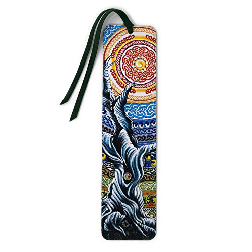 Bristlecone Pine  Painting by Gaia Woolf-Nightingall - Wooden Bookmark with Suede Tassel