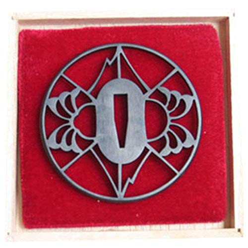 Handmade Sword - Iron Alloy Tsuba for Katana Swords with Fuji Pattern in Wooden Box