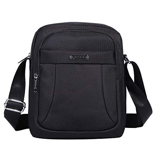 Mens Messenger Bag - Crossbody Shoulder Bags Travel Bag Man Purse Casual Sling Pack for Work Business -1602-2-Black- Mens Messenger Bag - Crossbody Shoulder Bags Travel Bag Man Purse Casual Sling Pack for Work Business -1602-2-Black-