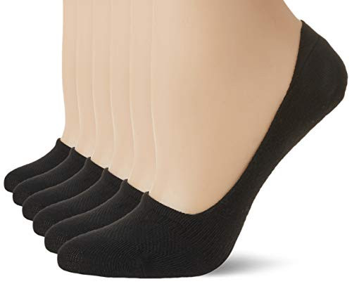 Hanes Womens Lightweight Breathable Invisible Liner 6 Pair Pack  Black  Shoe Size 8-12